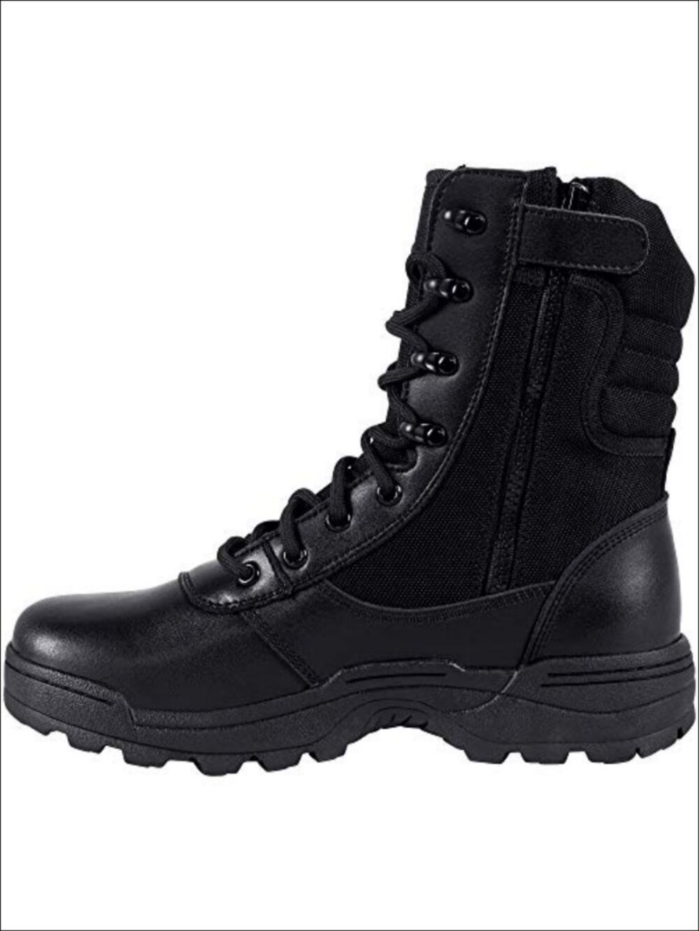 Men's Military Tactical Combat Boots Side Zipper Leather Nylon Jungle Work Boots